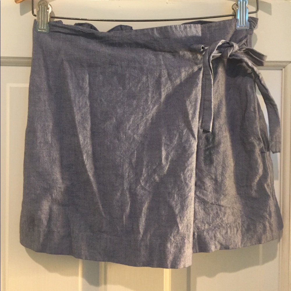 Zara Women Denim Blue Shorts with tie Detils